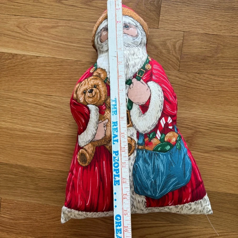 Vintage Stuffed Fabric Santa Father Christmas St Nicholas Old Fashioned pillow